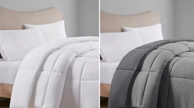 Home Design Reversible Comforters in Grey White