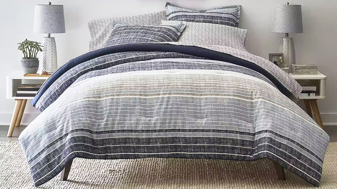 Home Expressions Mercer Stripes Complete Bedding Set With Sheets Home Expressions Mercer Stripes Complete Bedding Set With Sheets