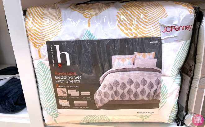 Home Expressions Texture Leaves Complete Bedding Set With Sheets at JCPenney