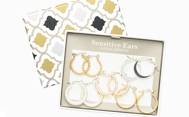 Hoop 5 Pair Earring Set Hoop 5 Pair Earring Set