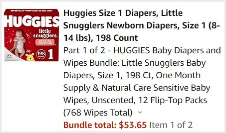 Huggies Diapers Wipes Bundle Checkout