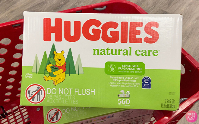 Huggies Natural Care Sensitive Baby Wipes 560 Count on a Target Cart
