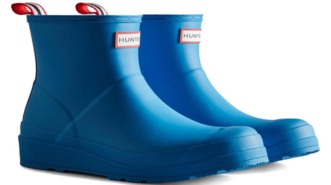 Hunter Womens Play Short Boots in Blue