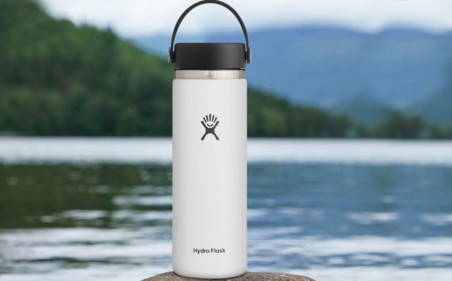 Hydro Flask Bottle with Flex Cap 20 Ounce in White Color