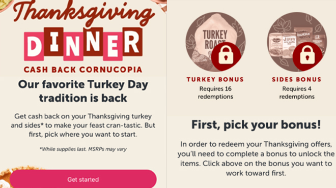 Ibotta Free Thanksgiving Dinner Offer Screenshots