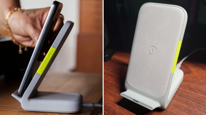 InfinityLab InstantStation Wireless Stand USB C and USB A Compact Fast Charging Wireless Charger White
