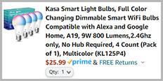 Kasa Smart Light Bulbs Screenshot
