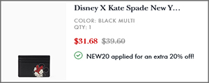 Kate Spade x Disney Minnie Mouse Card Holder Cart Screenshot