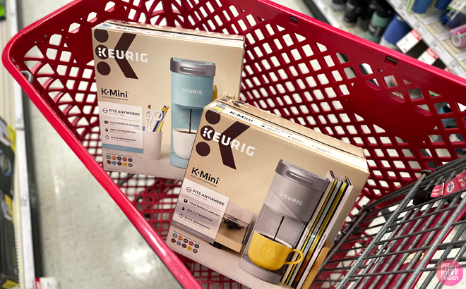 Two Keurig K-Mini Single Serve K-Cup Pod Coffee Makers in a Shopping Cart at Target