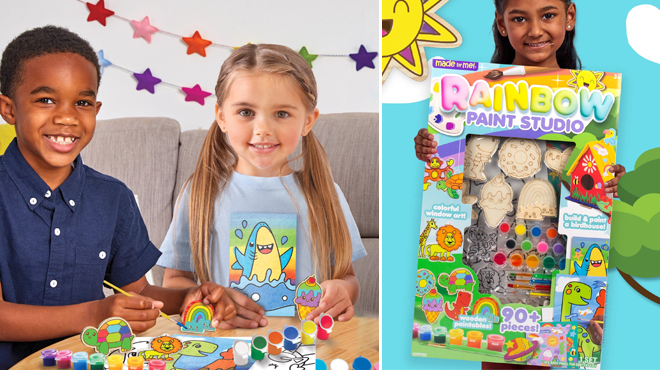 Kids painting Using Made By Me Rainbow Paint Set Kids painting Using Made By Me Rainbow Paint Set