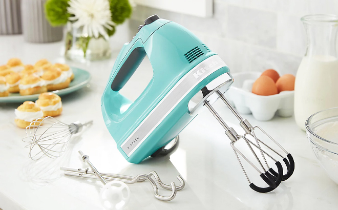 KitchenAid Aqua Sky 9 Speed Digital Hand Mixer