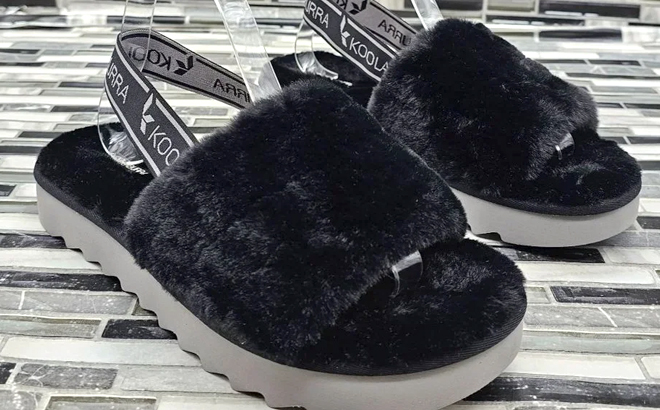 Koolaburra by UGG Women's Fuzz'n Ii Slippers in Black Color