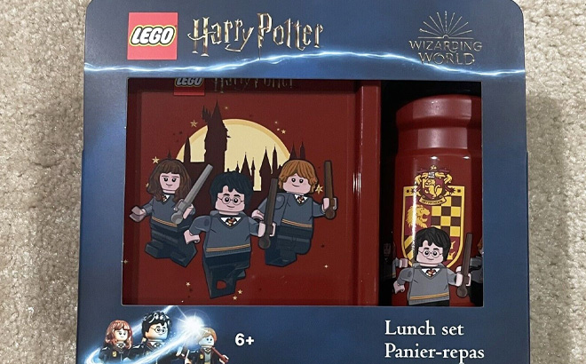LEGO Harry Potter Red Hogwarts Lunch Box Water Bottle