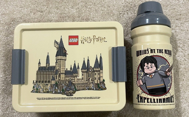 LEGO Harry Potter Tan Gryffindor Lunch Box Water Bottle