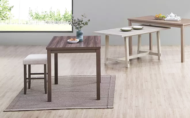 Laminate Rectangular Gathering Table in a Room