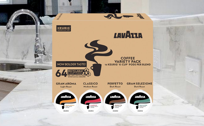 Lavazza Coffee K Cup Pods Variety Pack for Keurig Single Serve Coffee Brewers 64 Count