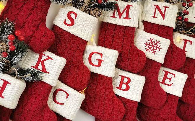 Lettering Initials Christmas Sock