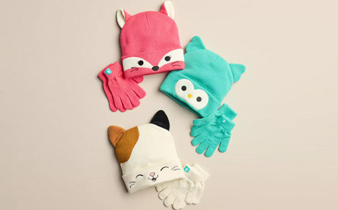 Licensed Character Girls Squishmallows Hat and Glove Sets