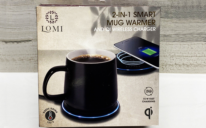 Lomi Smart Mug Warmer Wireless Charging Pad in Color Black