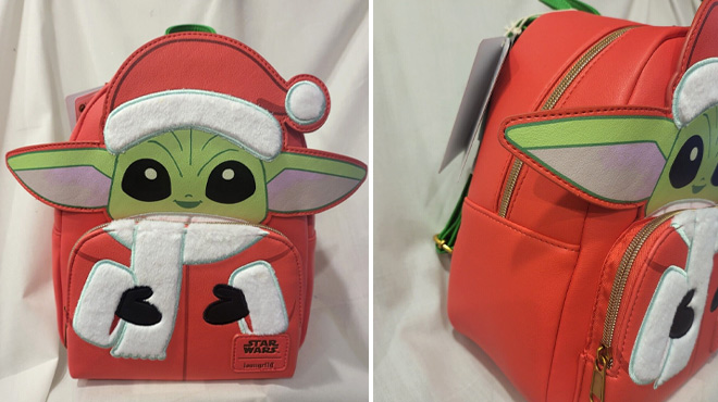 Loungefly Star Wars Grogu Santa Mini Backpack