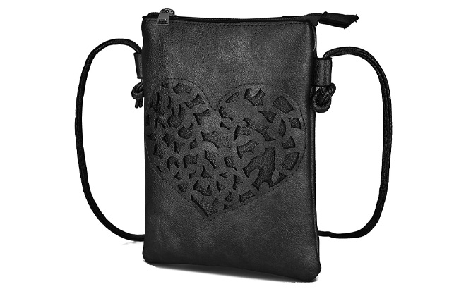 MKF Black Heartly Crossbody Bag