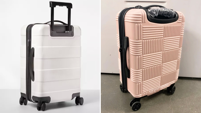 Made By Design Hardside Carry On Spinner Suitcase and American Tourister NXT Checkered Hardside Carry On Spinner Suitcase