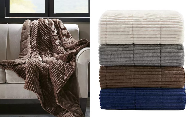 Madison Park Parker Oversized Corduroy Plush Down Alternative Throw 1 Madison Park Parker Oversized Corduroy Plush Down Alternative Throw 1