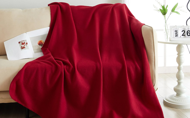 Mainstays Red Mark Plush Throw Blanket
