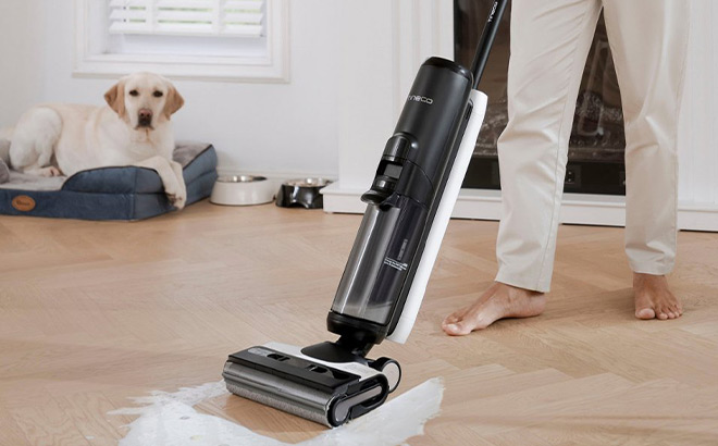 Man Cleaning the Floor with Tineco Floor One S6 Extreme Pro