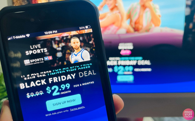 Max Black Friday Deal Shown on Phone Screen