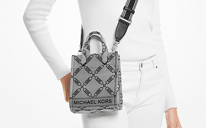 Michael Kors Gigi Extra Small Empire Logo Jacquard Crossbody Bag