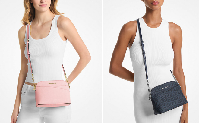 Michael Kors Jet Set Travel Medium Dome Crossbody Bag and Medium Signature Logo Dome Crossbody Bag Michael Kors Jet Set Travel Medium Dome Crossbody Bag and Medium Signature Logo Dome Crossbody Bag