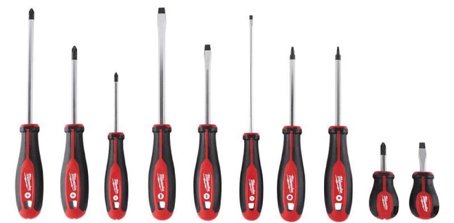 Milwaukee 3 to 8 Inch L Phillips Slotted Screwdriver 10 Piece Set Milwaukee 3 to 8 Inch L Phillips Slotted Screwdriver 10 Piece Set