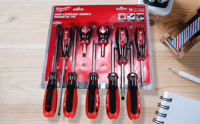 Milwaukee 3 to 8 Inch L Phillips Slotted Screwdriver Set 10 Piece