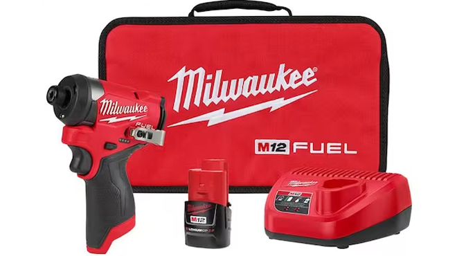 Milwaukee M12 FUEL 12 Volt Lithium Ion Brushless Cordless Hex Impact Driver Compact Kit W 2 0Ah Battery and Bag