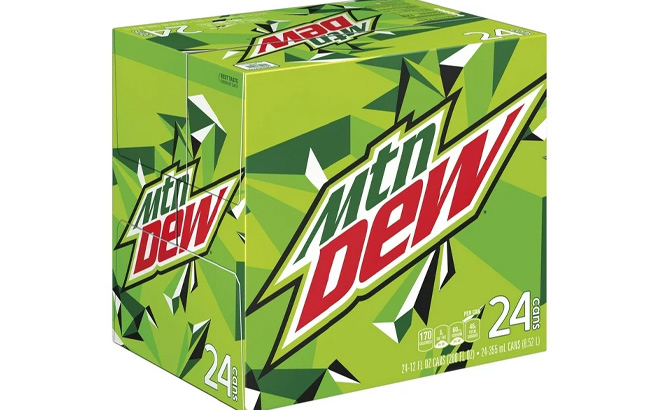 Mountain Dew Citrus Soda Pop 12 oz Cans 24 Pack