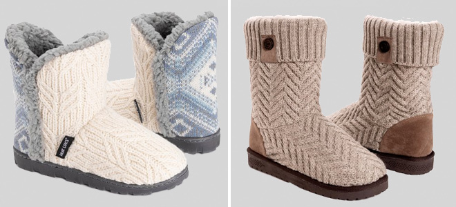 Muk Luks Womens Slipper Boots and Muk Luks Womens Taupe Jeannie Boots