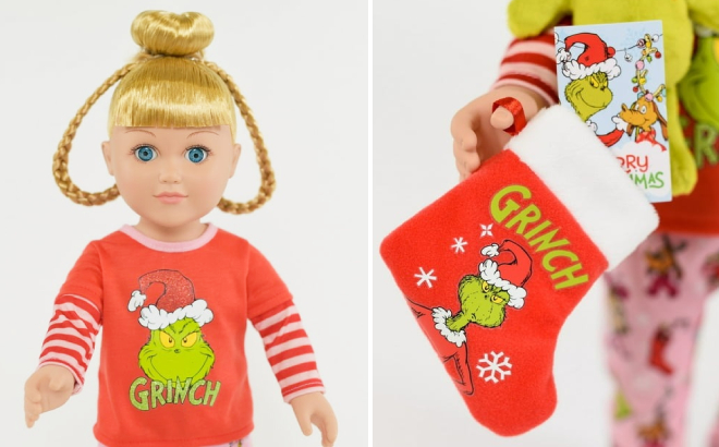 My Life As Poseable Grinch Sleepover 18 Inch Doll Blonde Hair