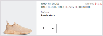 NMD R1 Shoes in Halo Blush Color