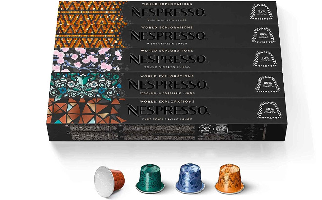 Nespresso Capsules OriginalLine Lungo Blends Variety Pack 50 ct