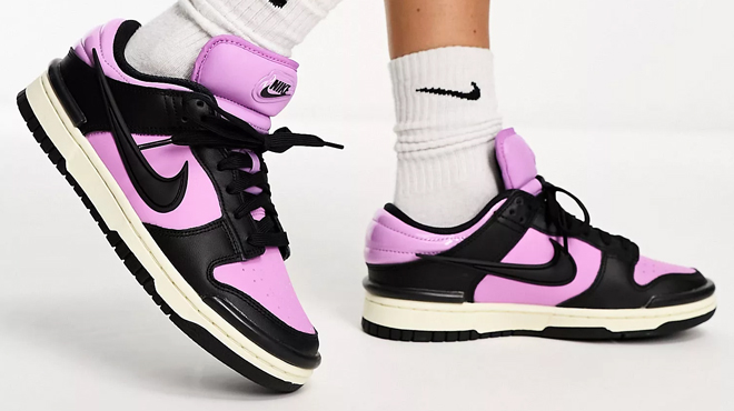 Nike Dunk Low Twist Sneakers pink and black
