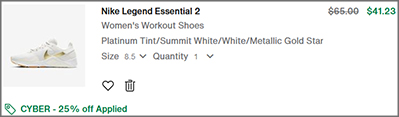 Nike Legend Essential 2 Womens Shoes Checkout Screenshot