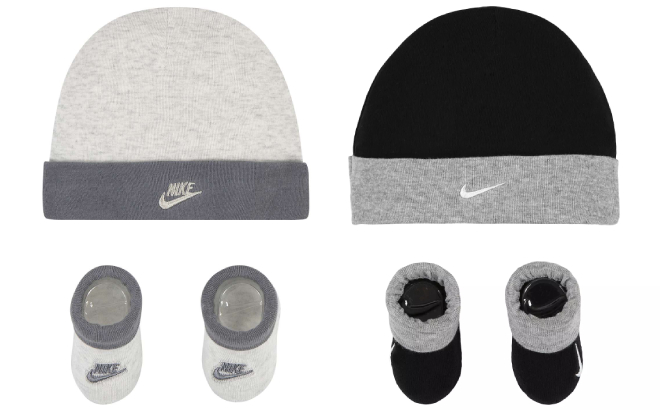 Nike Newborn Baby Futura and Swoosh Hat Booties Set