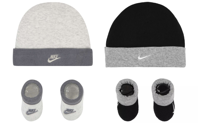Nike Newborn Baby Futura and Swoosh Hat Booties Set Nike Newborn Baby Futura and Swoosh Hat Booties Set