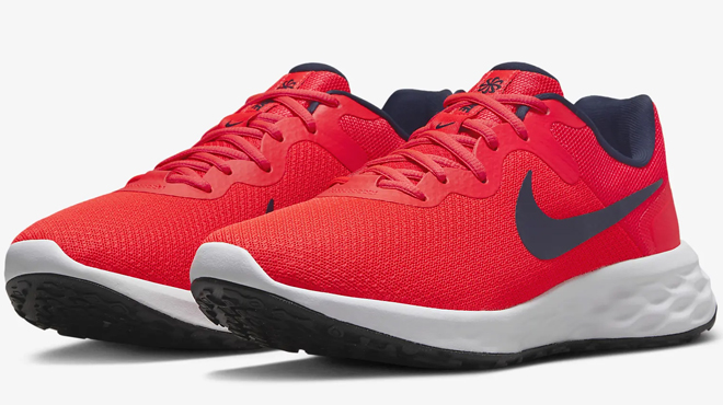 Nike Revolution 6 Mens Running Shoes in Bright Crimson