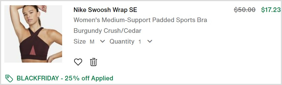 Nike Sports Bra Checkout