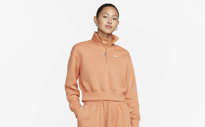 Nike Womens Oversized Fleece Crop Sweatshirt