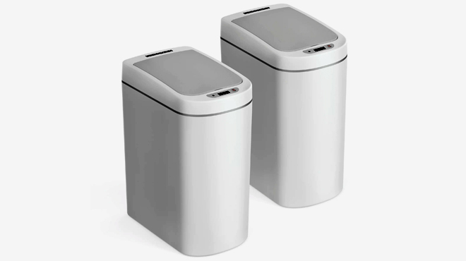 Nine Stars 1 85 Gallon Motion Sensor Trash Can 2 Pack