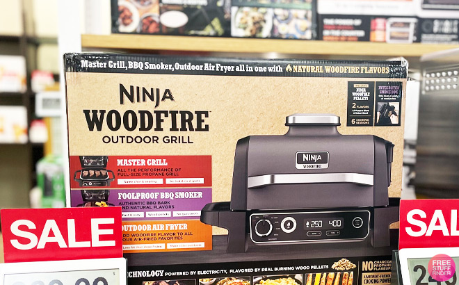 Ninja Woodfire Outdoor Grill Smoker on Store Shelf