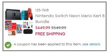 Nintendo Switch Bundle Order Summary